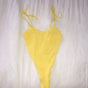 Yellow one piece swimsuit